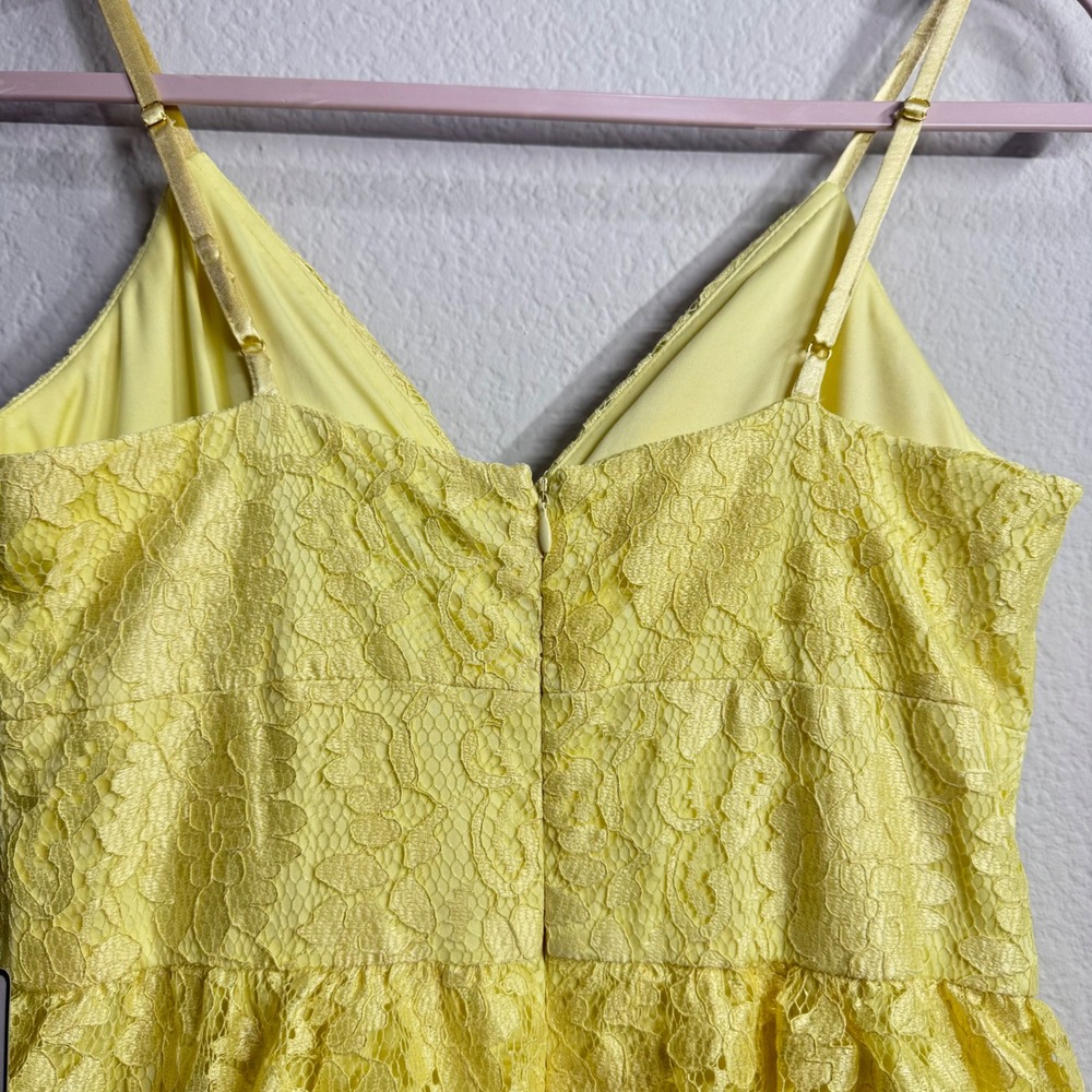 Laundry by Shelli Segal Lace Maxi Dress Size 2 XS Small yellow Tiered Ruffle NWT - Picture 7 of 11